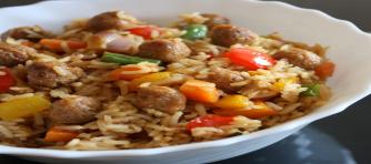 Soya Chunk fried rice