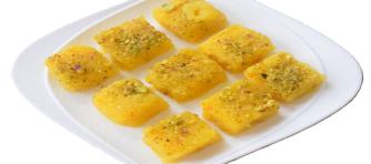 Coconut kesar barfi (Kopra Pak)